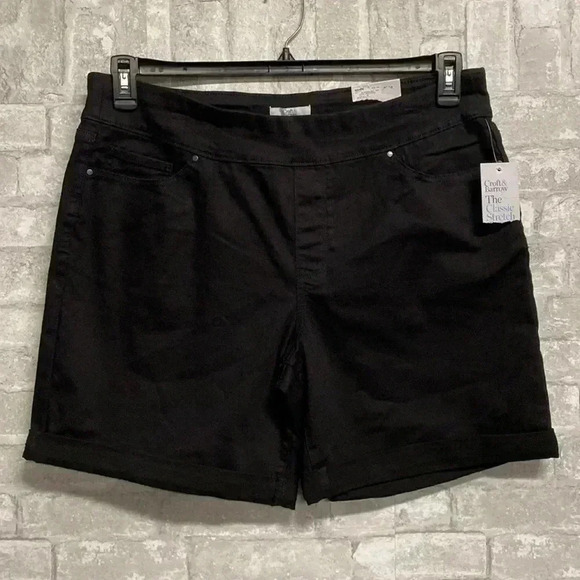 croft & barrow Pants - Croft & Barrow black mid rise cotton shorts